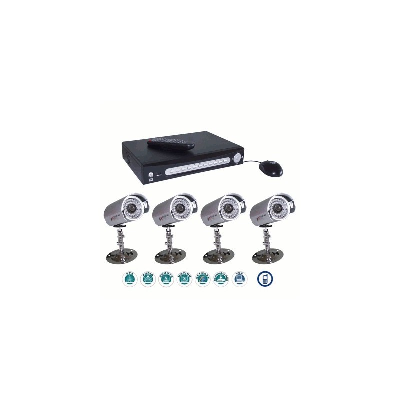 image: PACK SÉCURITÉ VIDÉO: DVR + 4 CAMÉRAS + ACCESSOIRES + DISQUE DUR image: PACK SÉCURITÉ VIDÉO: DVR + 4 CAMÉRAS + ACCESSOIRES + DISQUE DUR