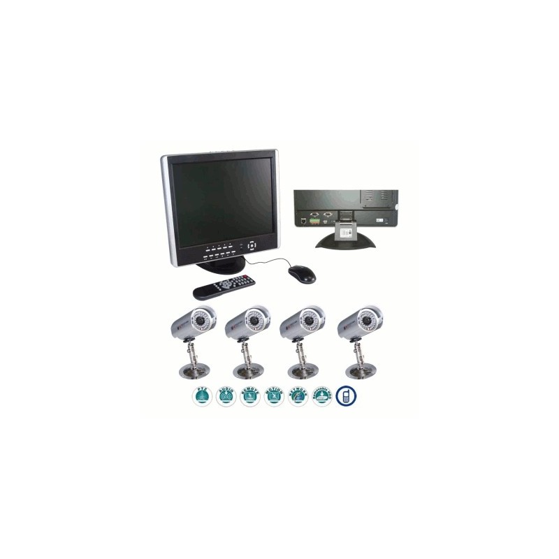 image: PACK 1 ENREGISTREUR 4 CX + 1 ECRAN LCD + 4 CAMERAS + HDD image: PACK 1 ENREGISTREUR 4 CX + 1 ECRAN LCD + 4 CAMERAS + HDD