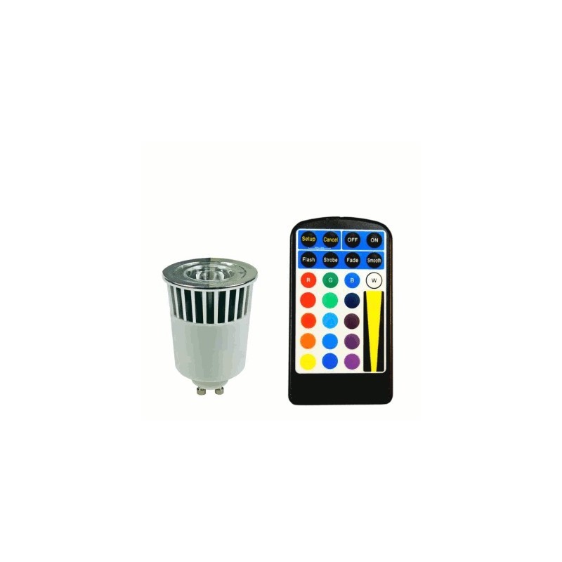 image: AMPOULE couleur LED GU10 RVB 5W TEL image: AMPOULE couleur LED GU10 RVB 5W TEL