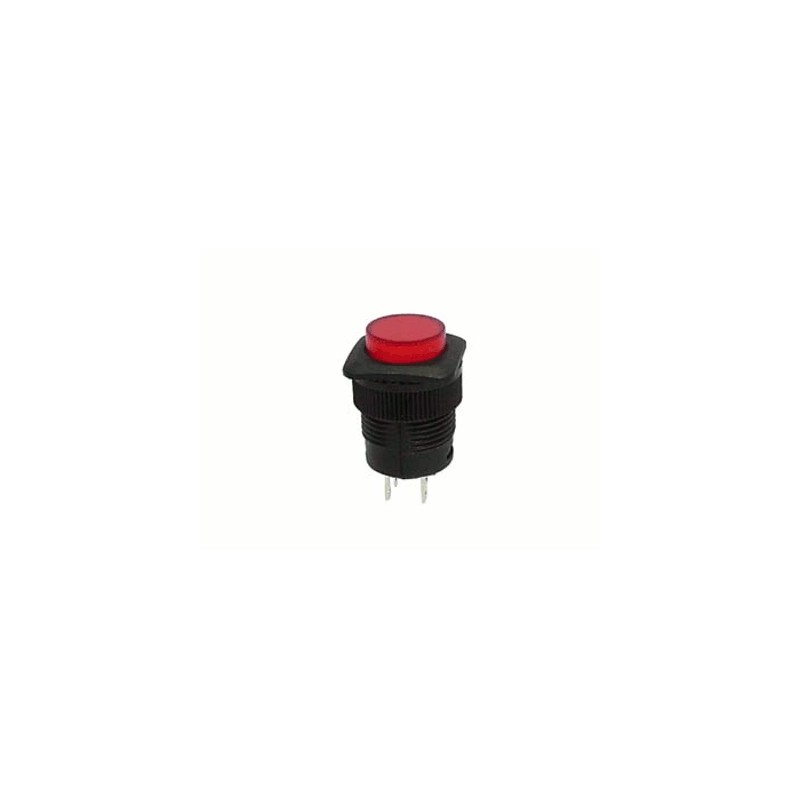 image: BOUTON-POUSSOIR OFF-ON AVEC LED ROUGE