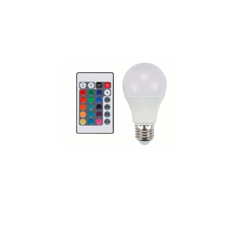 image: AMPOULE couleur LED FORME DE POIRE E27 RVB 7.5W TEL image: AMPOULE couleur LED FORME DE POIRE E27 RVB 7.5W TEL