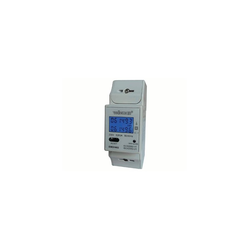 image: COMPTEUR kWh MONOPHASÉ POUR MONTAGE SUR RAIL DIN -WATTMETRE image: COMPTEUR kWh MONOPHASÉ POUR MONTAGE SUR RAIL DIN -WATTMETRE