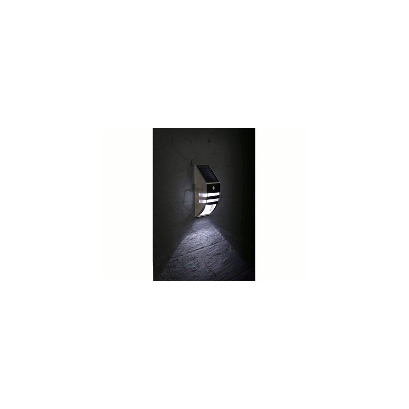 image: LAMPE SOLAIRE MURALE EN INOX POUR JARDIN+ PIR DE 0,5 W avec veil image: LAMPE SOLAIRE MURALE EN INOX POUR JARDIN+ PIR DE 0,5 W avec veil