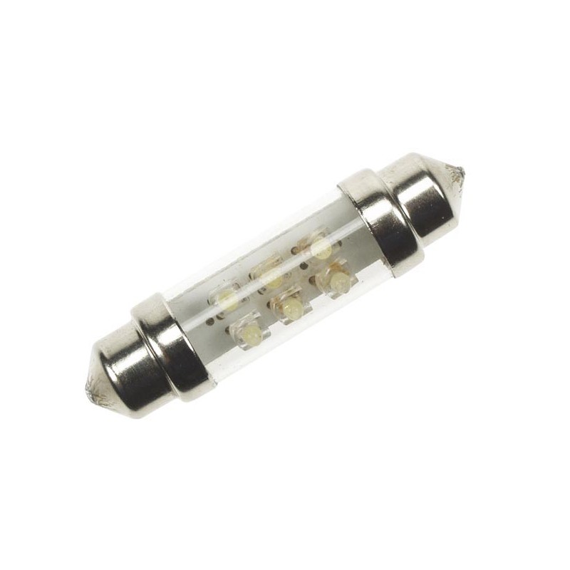 AMPOULE LED DE VOITURE 12V, 6 LEDS BLANCHES (2pcs/blister)