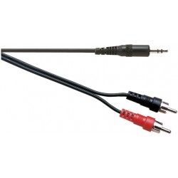 Cable 2RCA  1JACK 5m male/male