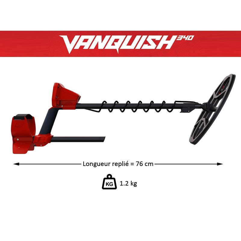 Détecteur Minelab Vanquish 340, détecteurs de métaux multi-iq